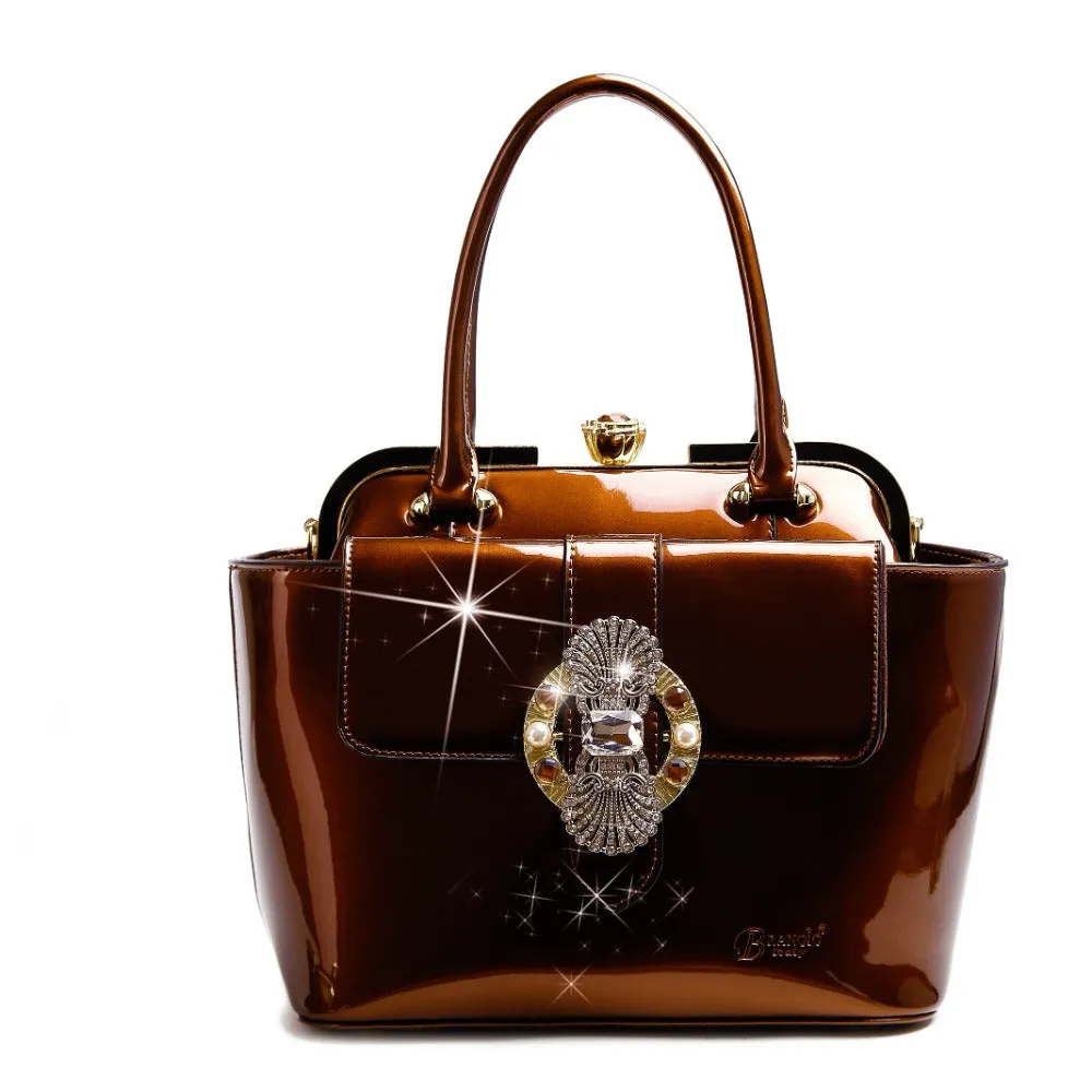 Queen's Crown Vegan Leather 3 Pcs. Luggage Spinner Wheels [KAL-3pcs/Set]