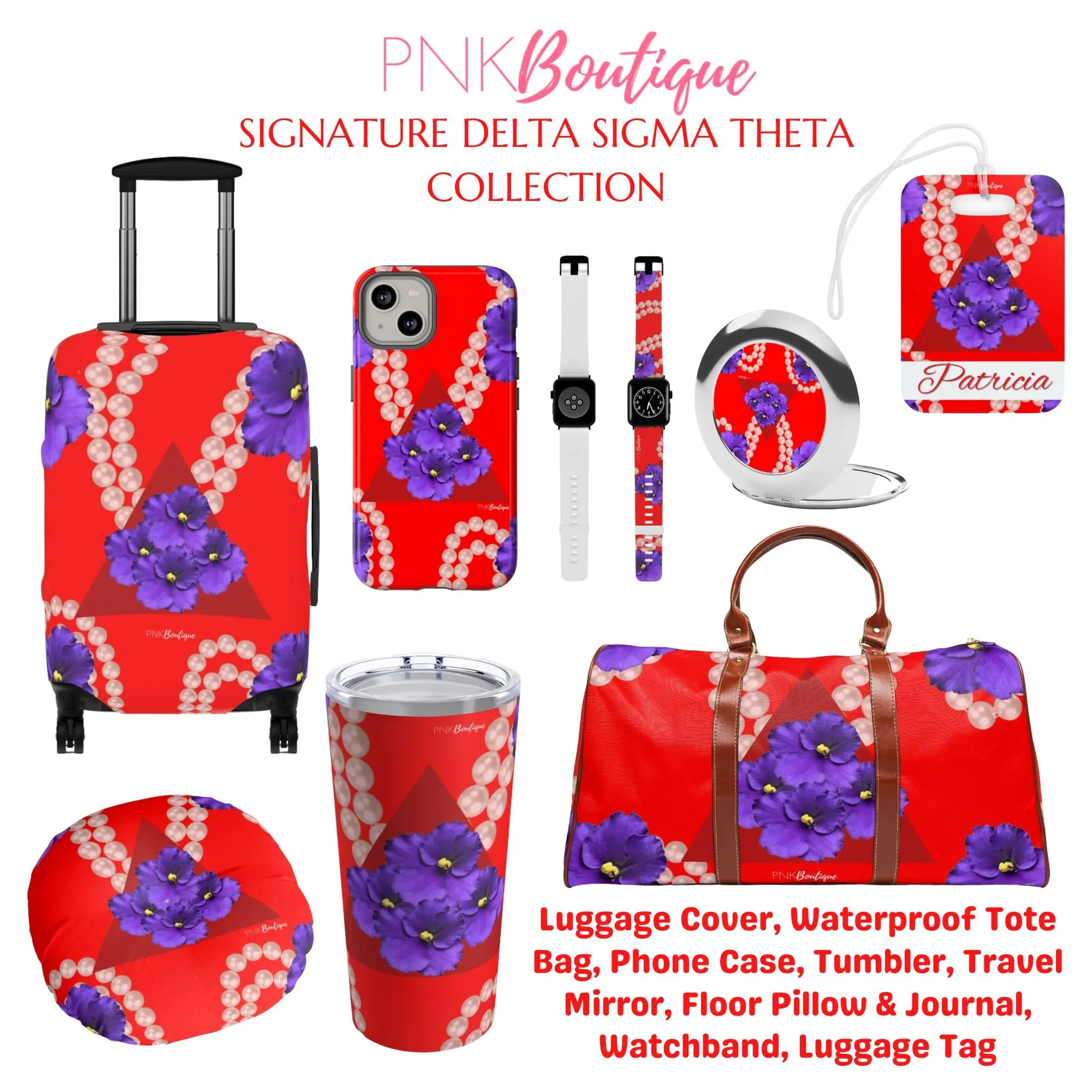 Red and White Personalized Wine Tote Bag