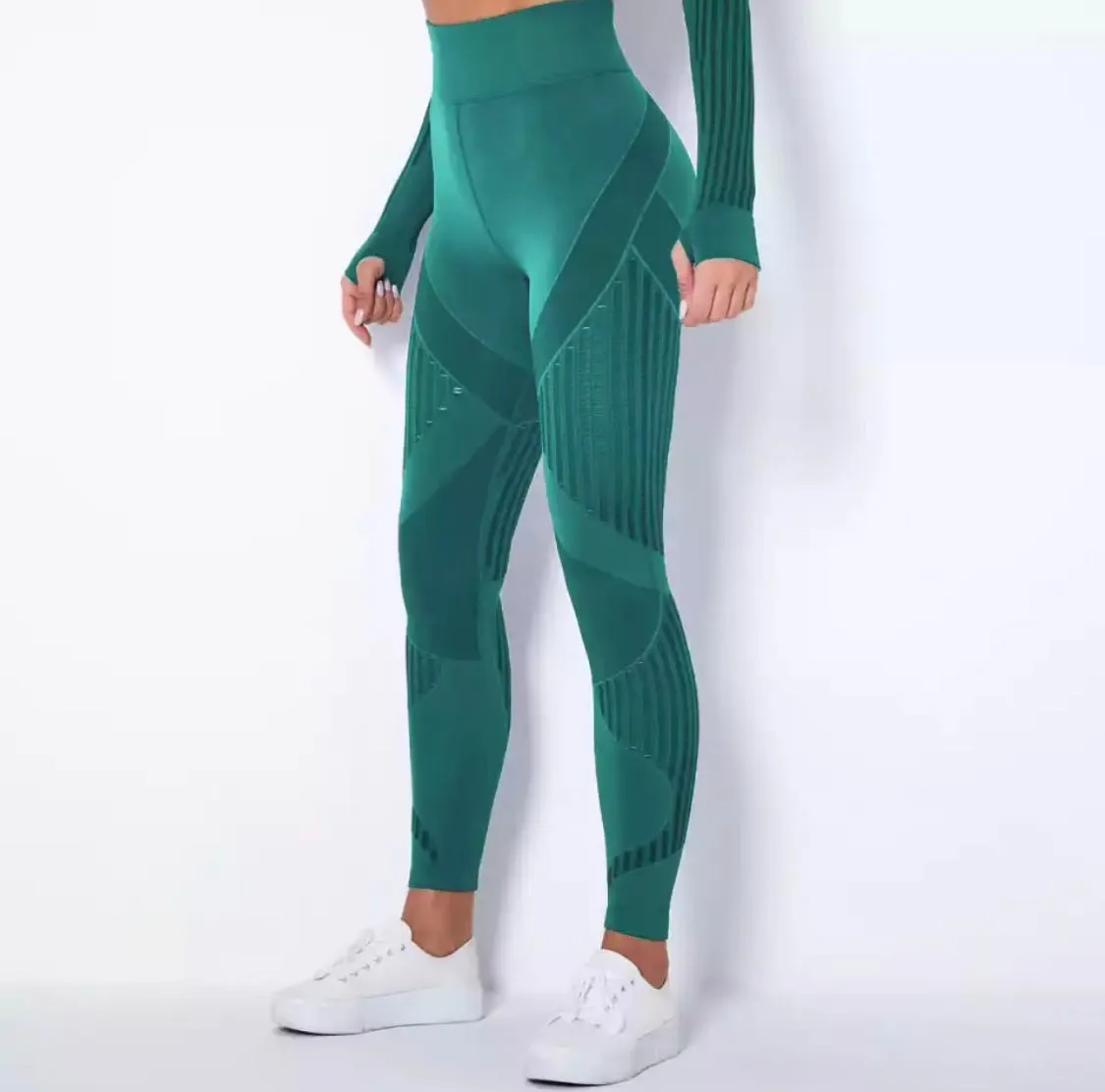 Ripped Mesh Legging - Emerald