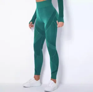 Ripped Mesh Legging - Emerald