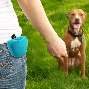 RoyalCare Portable Silicone Dog Treat Pouch with Magnetic Closure and Waist Clip - 2pieces