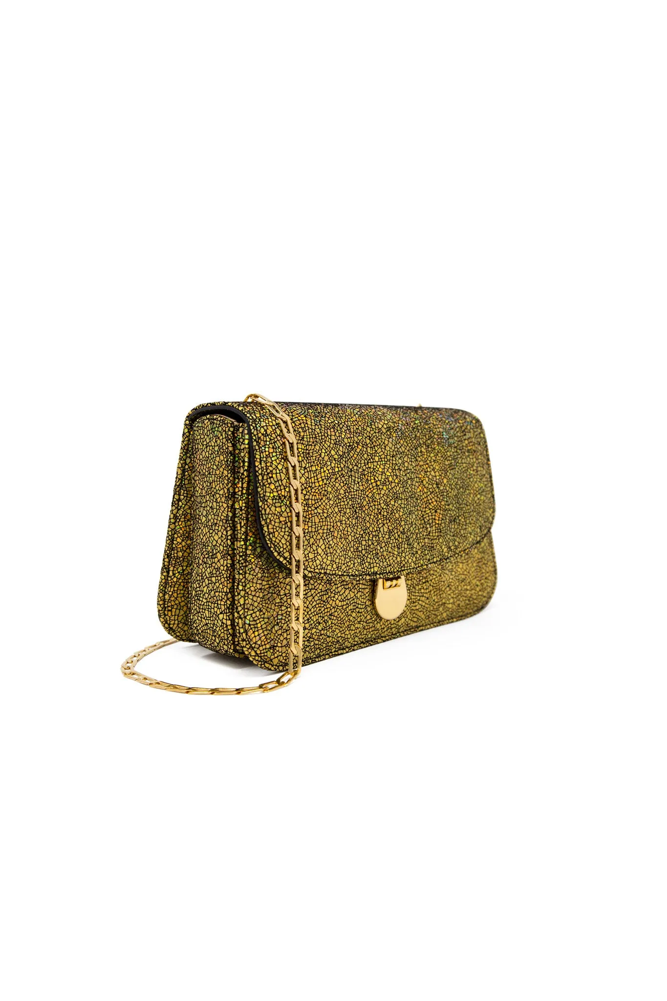 Sabi Shoulder Bag in Gold Lava Leather