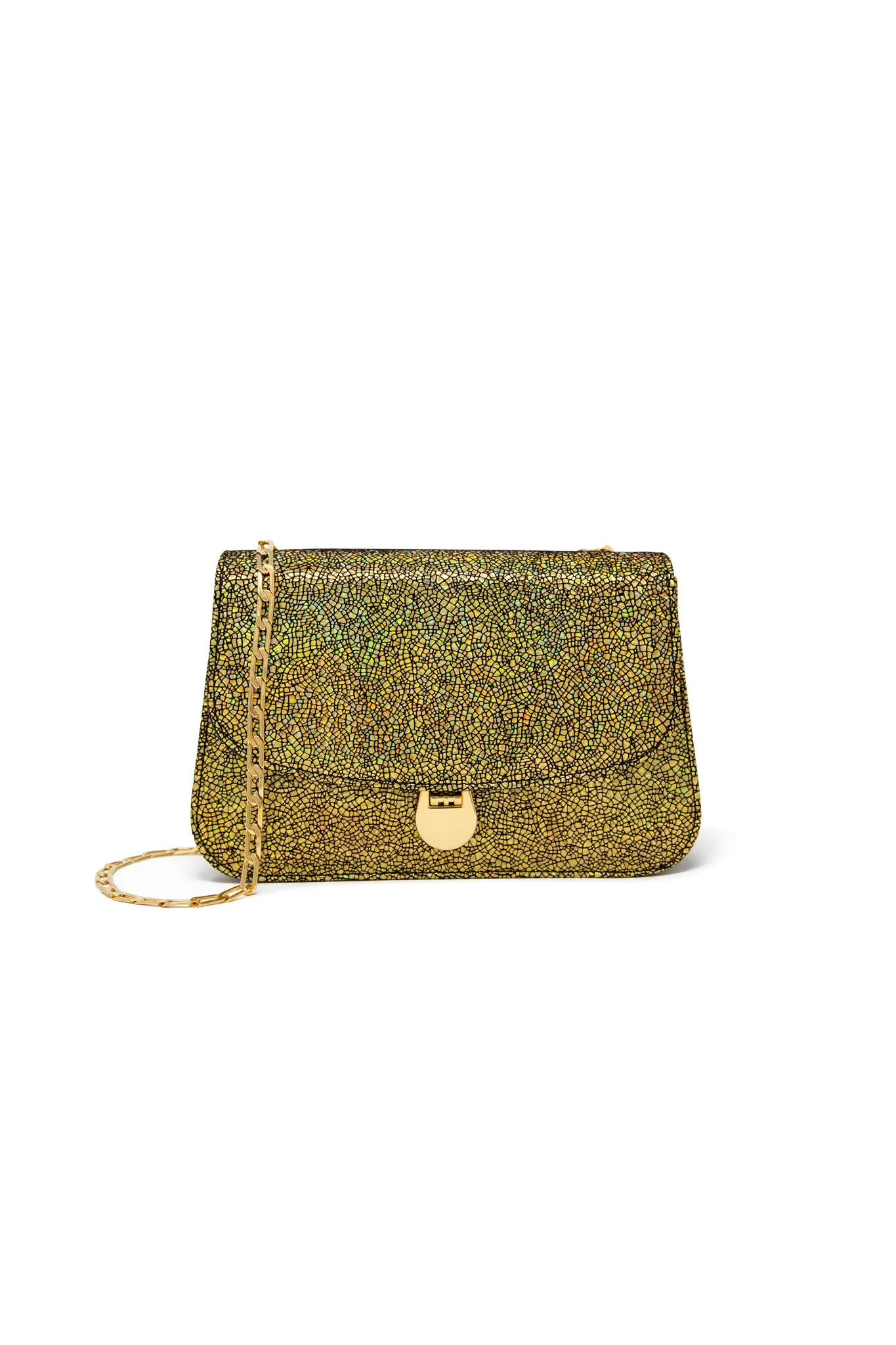 Sabi Shoulder Bag in Gold Lava Leather