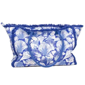 Sanibel Fringe Tote in Sapphire