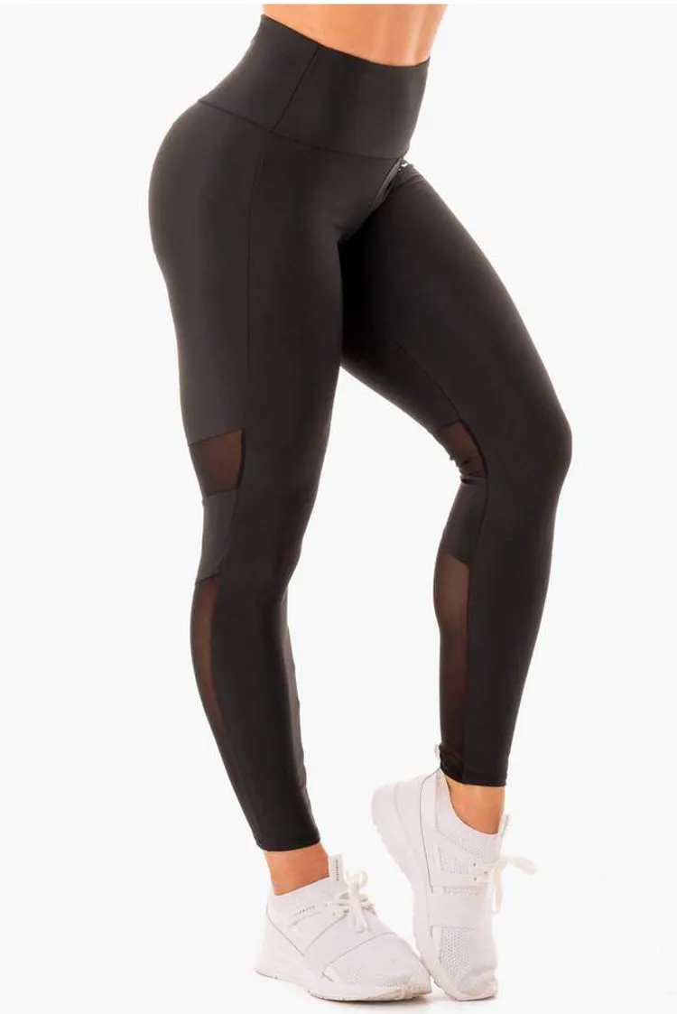 SCRUNCH BUM MESH LEGGINGS Classic Black