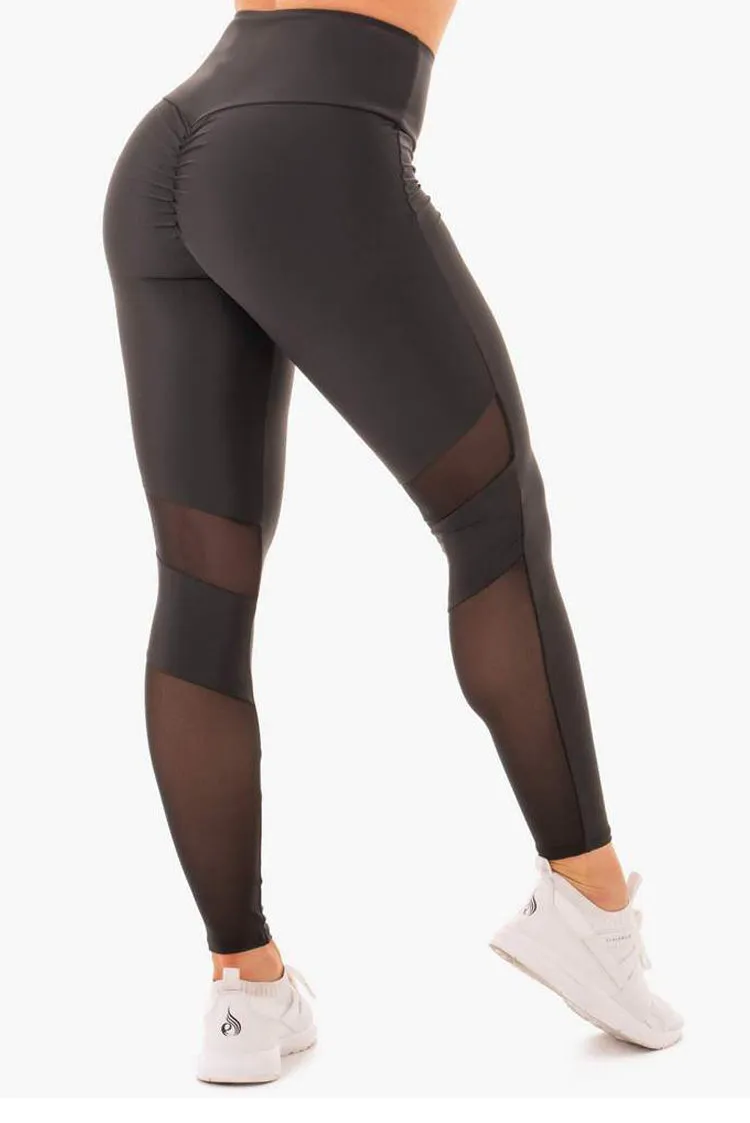 SCRUNCH BUM MESH LEGGINGS Classic Black