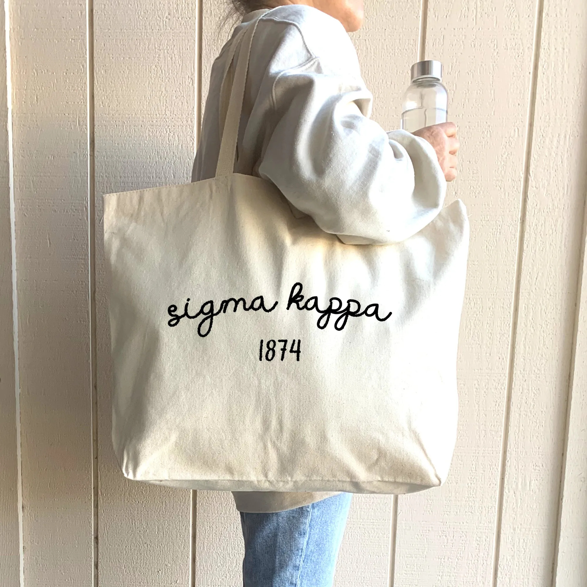 Sigma Kappa Sorority Name and Founding Date Tote Bag