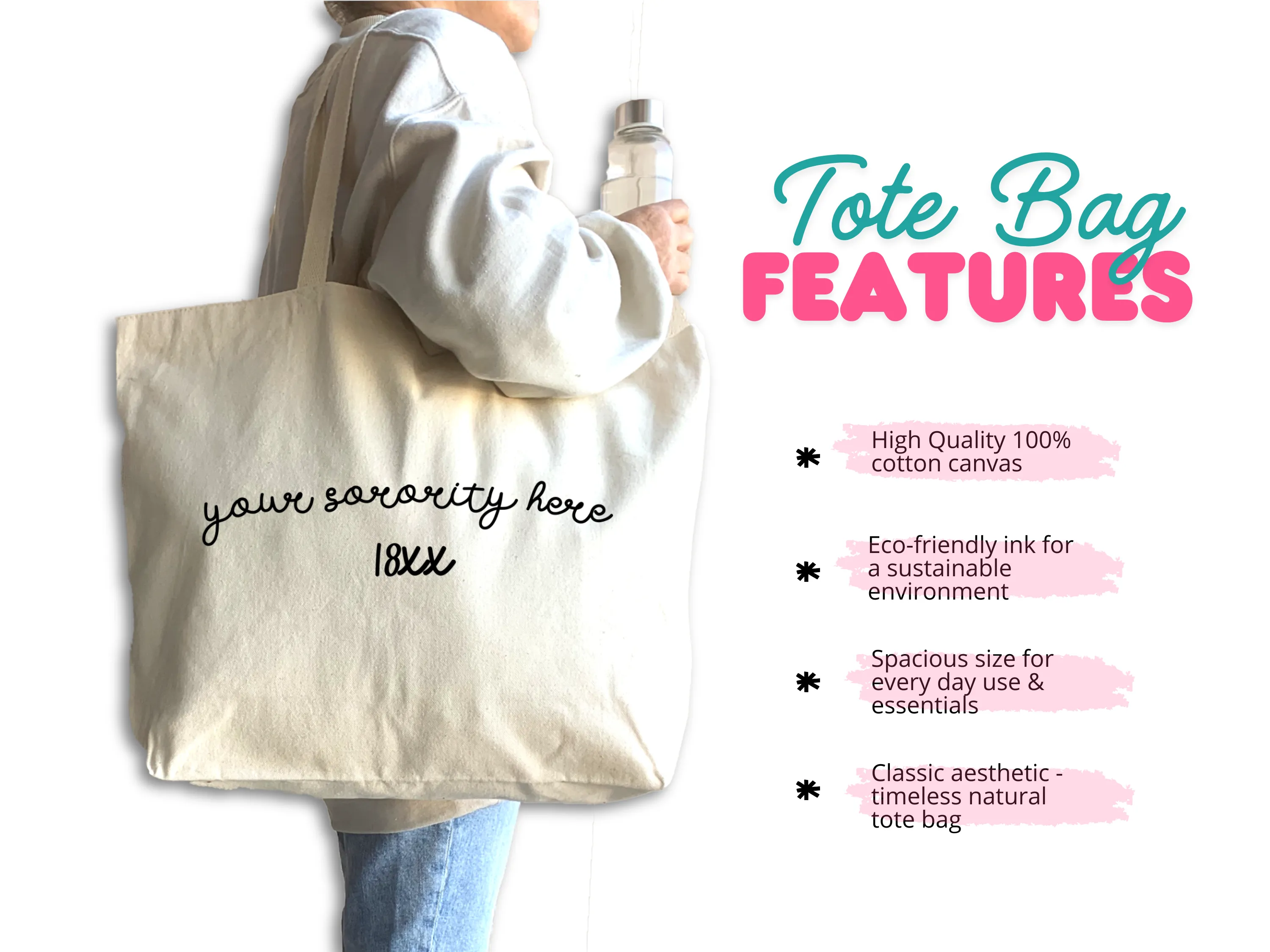 Sigma Sigma Sigma Sorority Name and Founding Date Tote Bag
