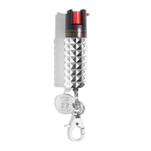 Silver Metallic Studded Pepper Spray