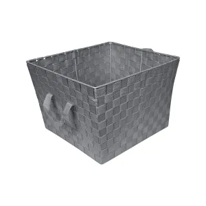 Simplify Small Shelf Woven Strap Tote | Decorative Storage Basket |