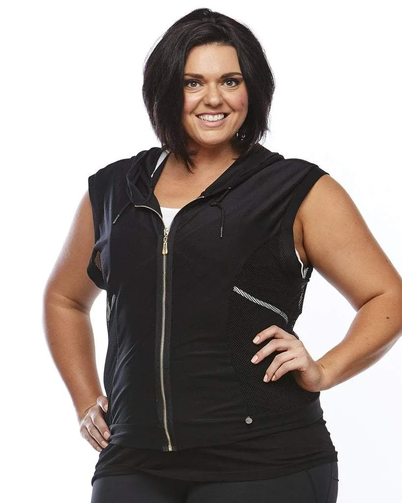 Slingback Mesh Hoodie - Black