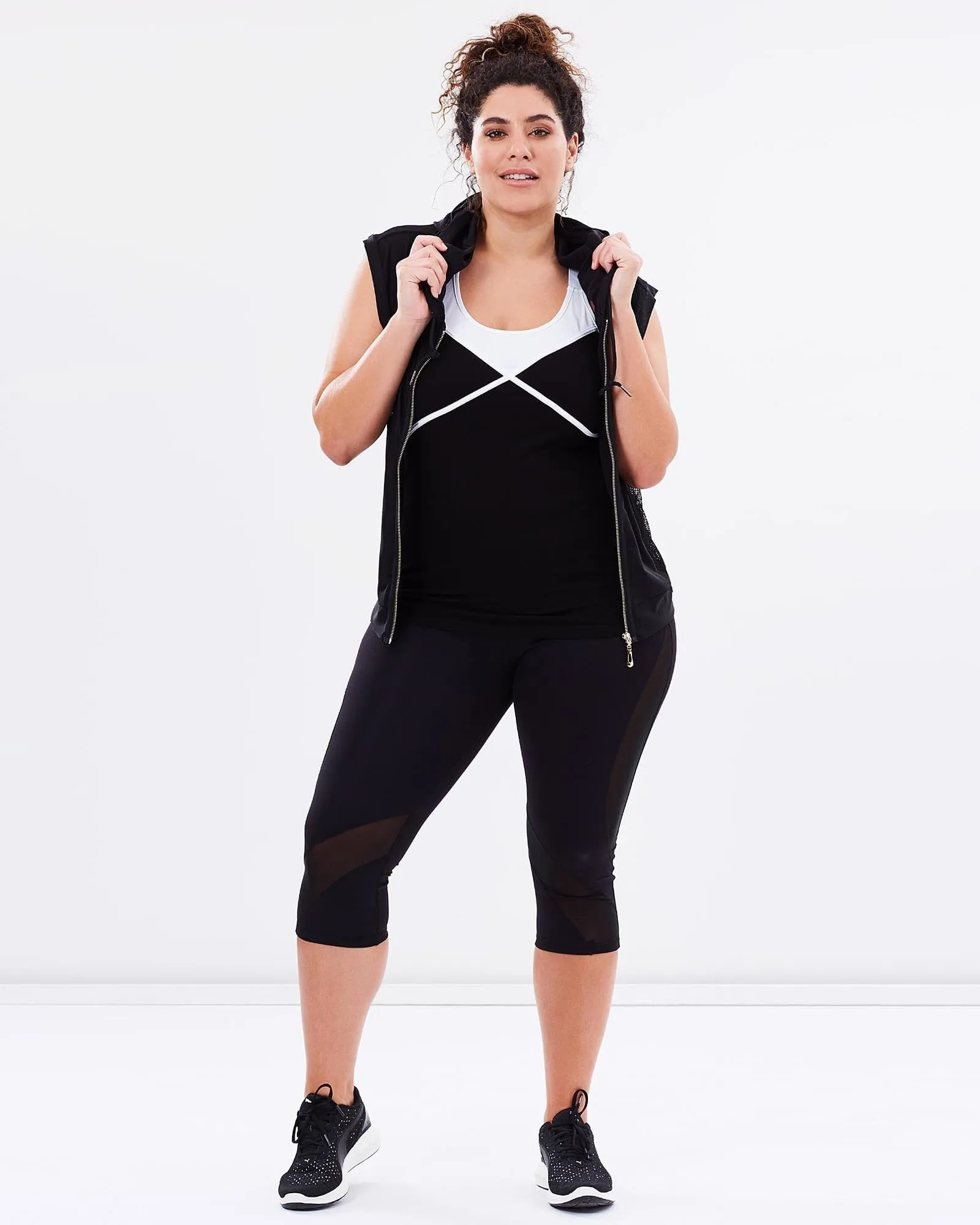 Slingback Mesh Hoodie - Black