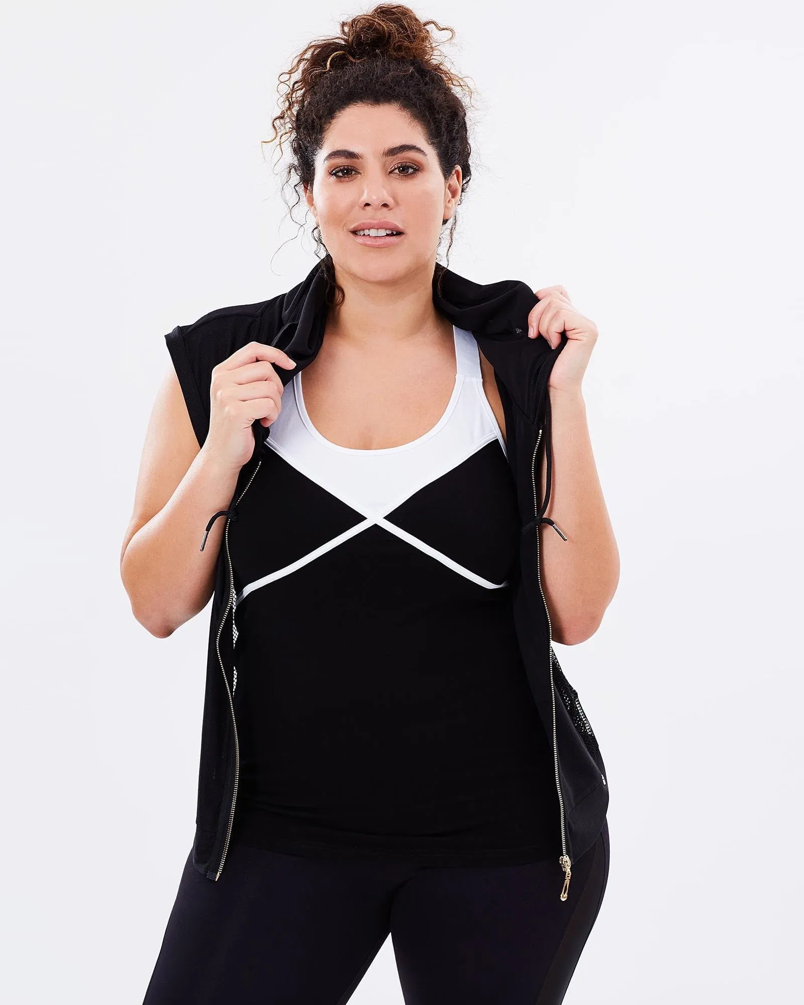 Slingback Mesh Hoodie - Black