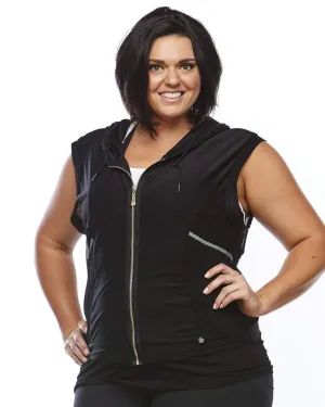 Slingback Mesh Hoodie - Black