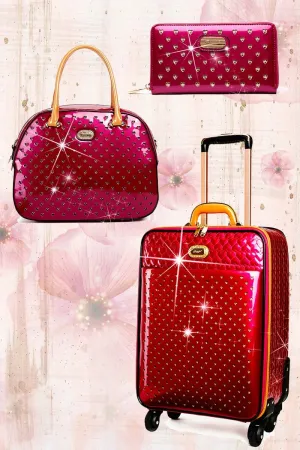 Starz Art Retro 3PC Set | Luxury Women Overnight Bag Set with Spinning Wheels [RZL RZO-3pcs/Set]