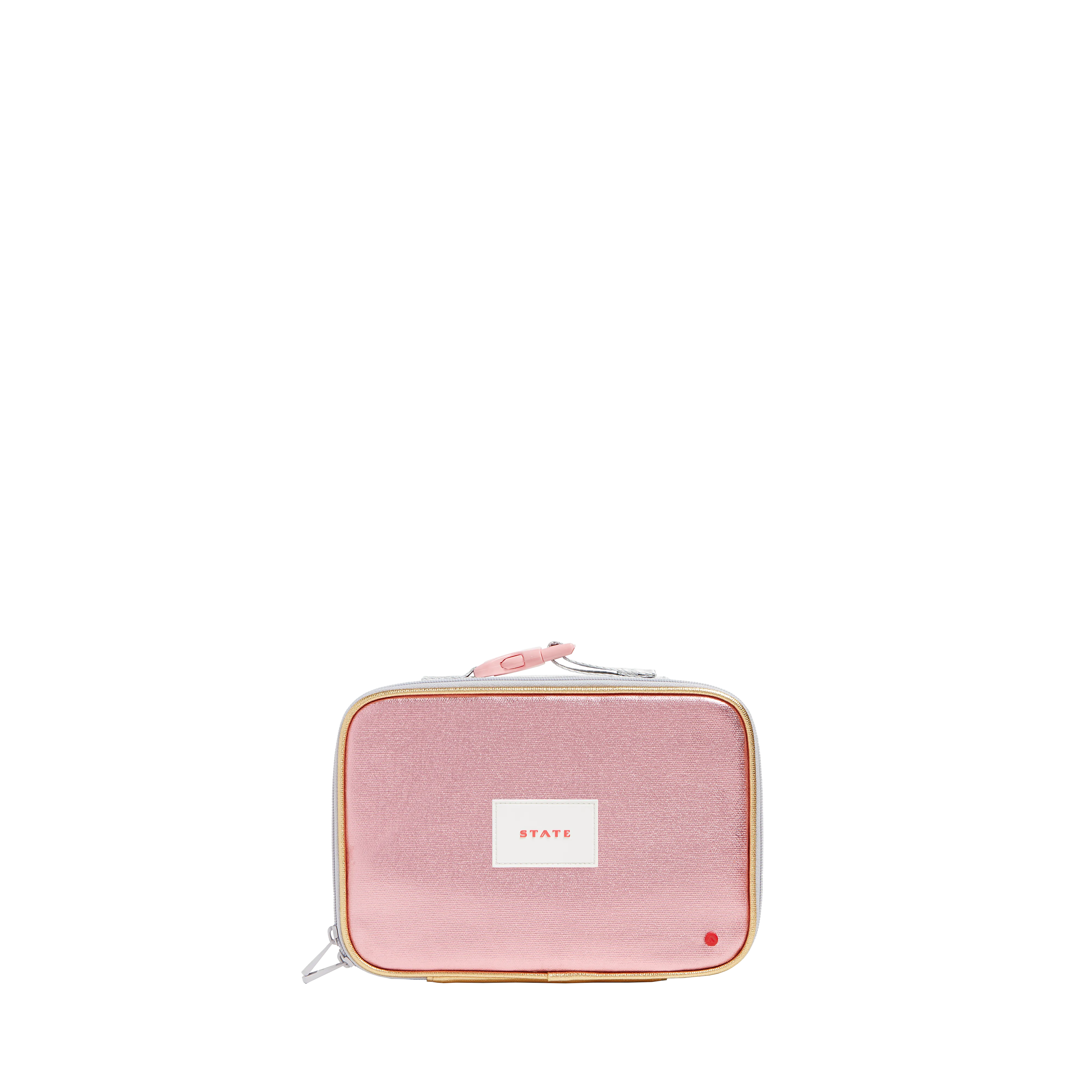 State Bags Rodgers Lunch Box - Pink & Silver Metallic