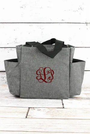 Steel Gray Crosshatch Organizer Tote