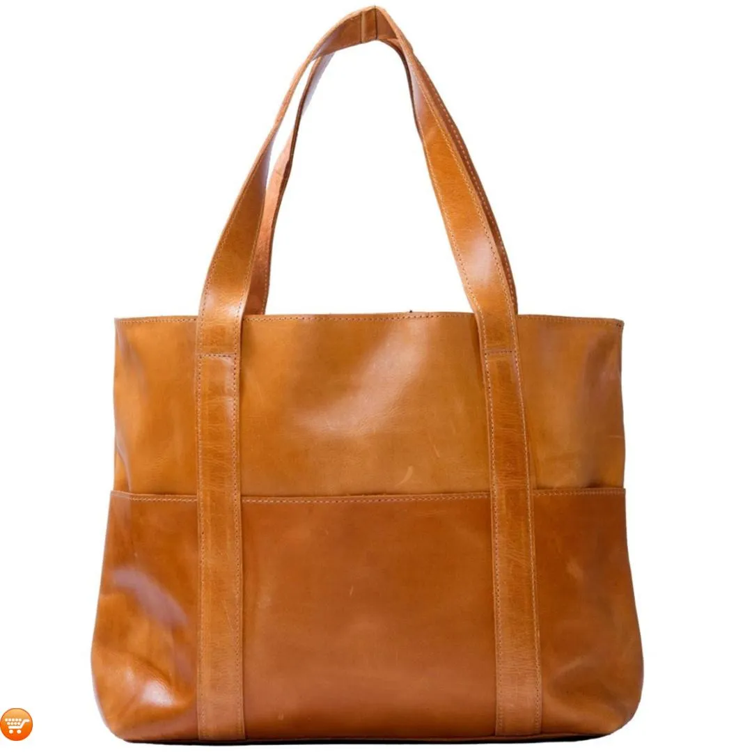 Tan Handcrafted Leather Tote