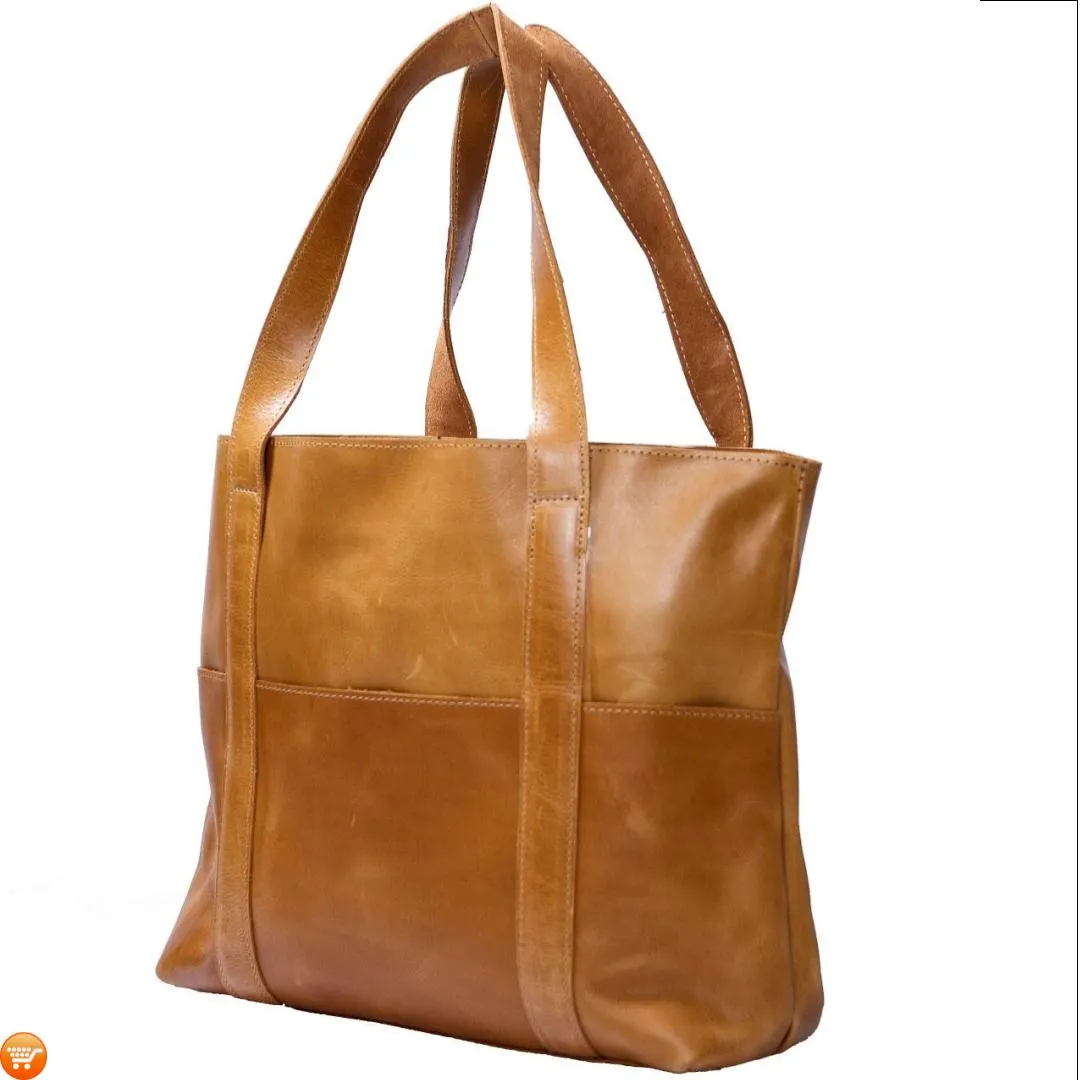 Tan Handcrafted Leather Tote