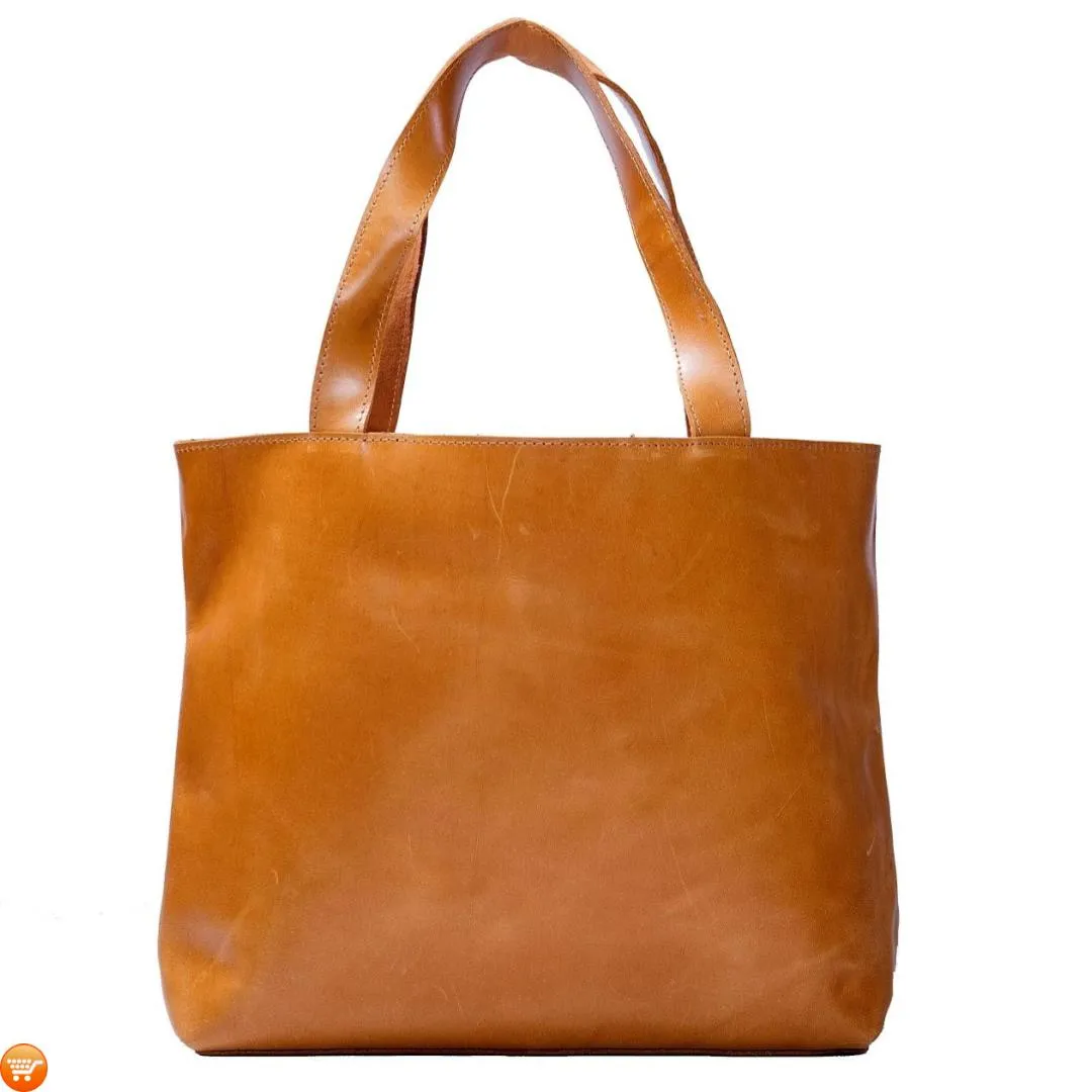 Tan Handcrafted Leather Tote