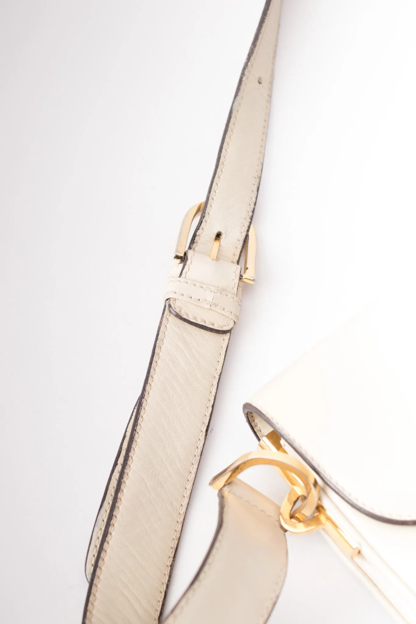 Topstitched Leather Shoulder Bag