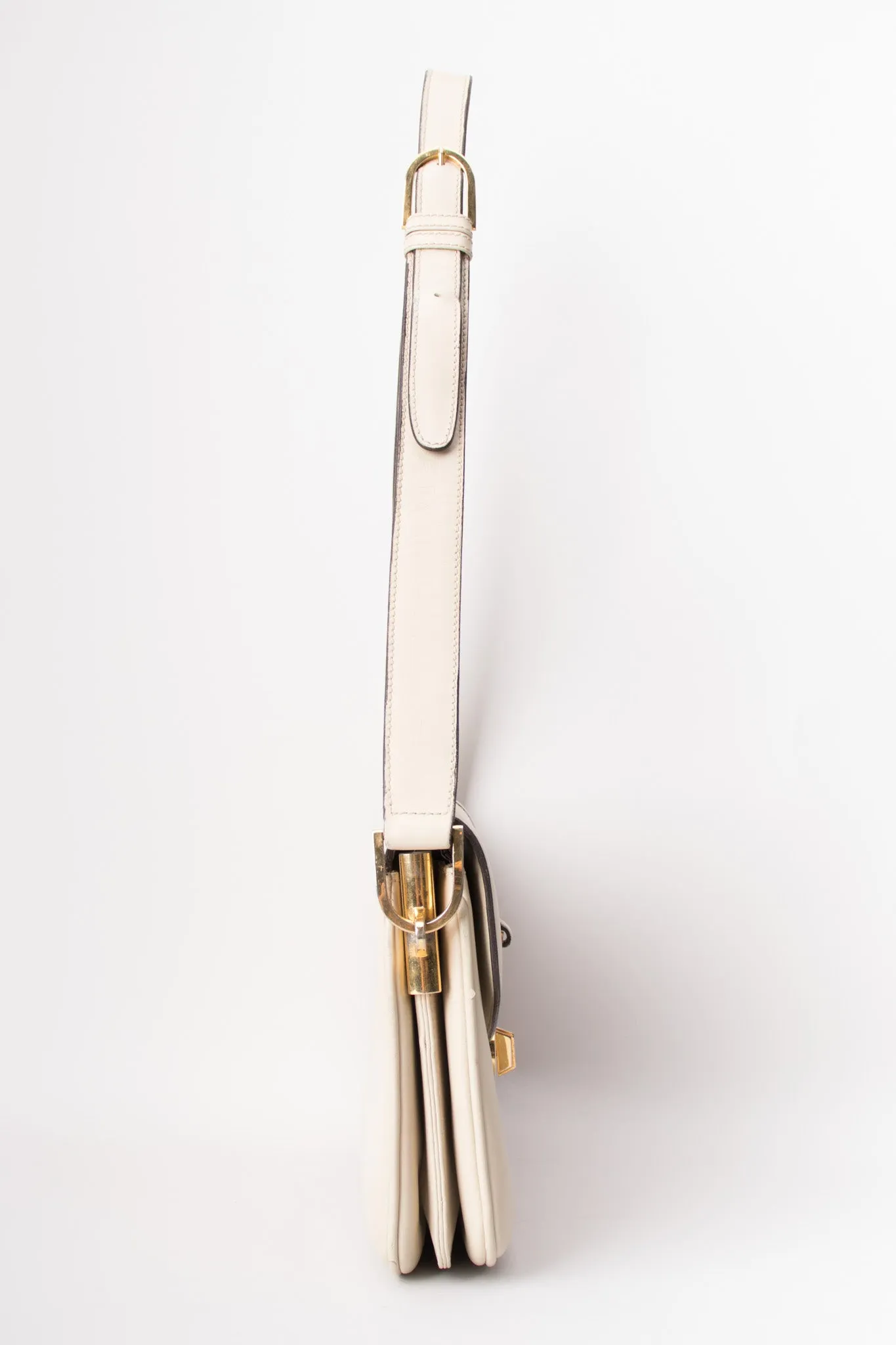 Topstitched Leather Shoulder Bag