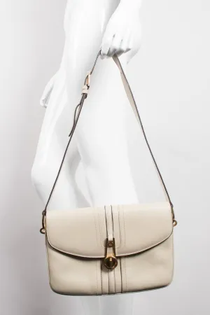 Topstitched Leather Shoulder Bag