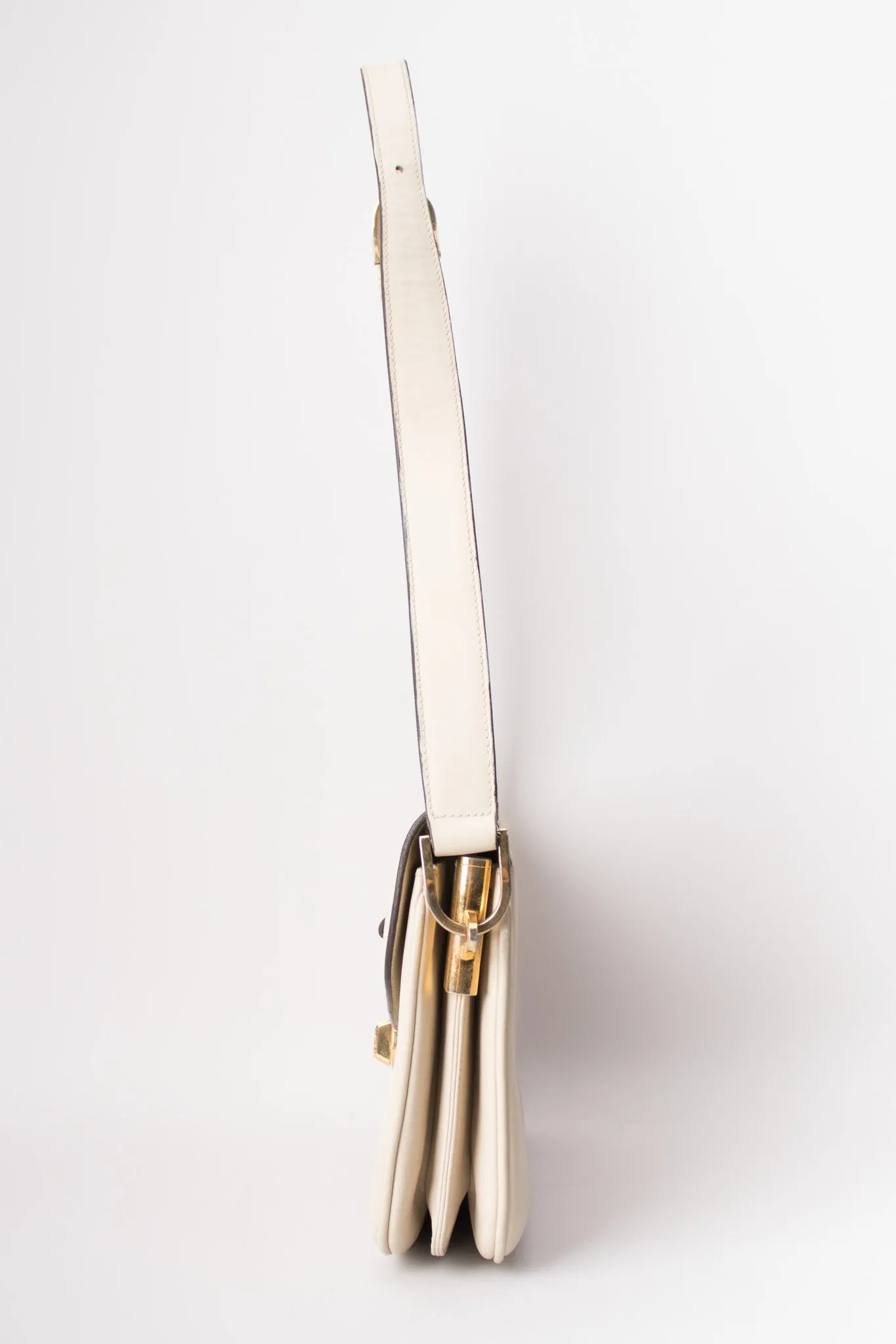 Topstitched Leather Shoulder Bag