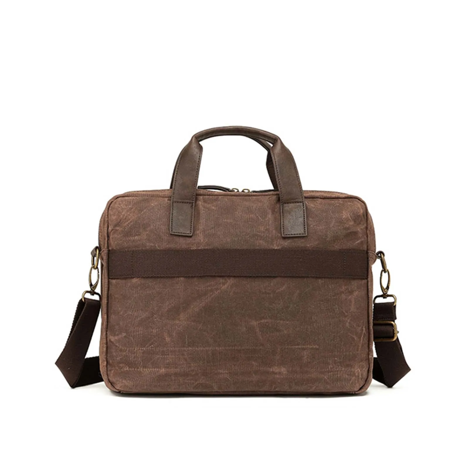 Tosca Waxed Canvas Laptop Bag Brown