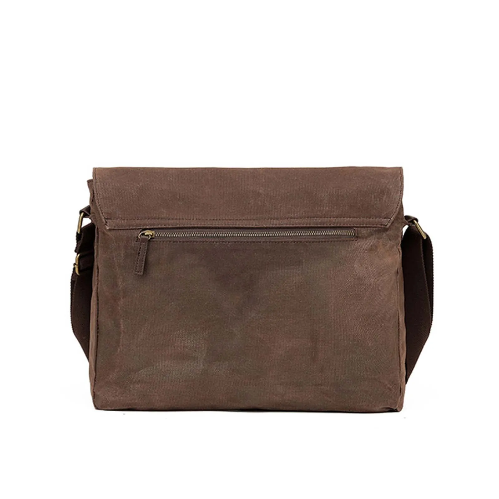 Tosca Waxed Canvas Laptop Messenger Bag Brown