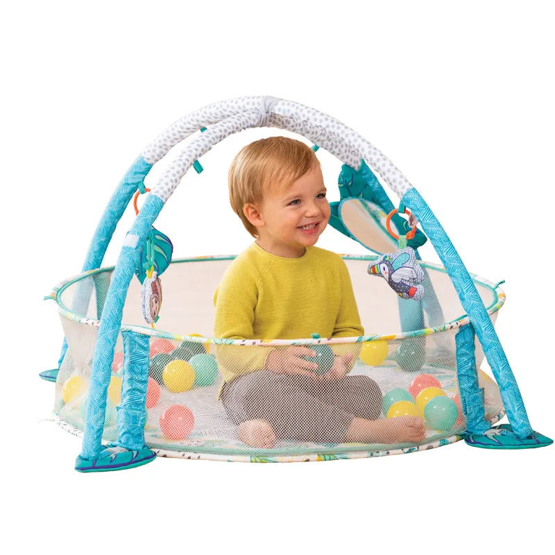 Tropical Treetops | 3-in-1 Jumbo Activity Gym & Ball Pit | Baby Activity Gym | Baby Play Mat | Baby Gym