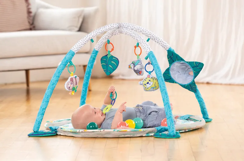Tropical Treetops | 3-in-1 Jumbo Activity Gym & Ball Pit | Baby Activity Gym | Baby Play Mat | Baby Gym