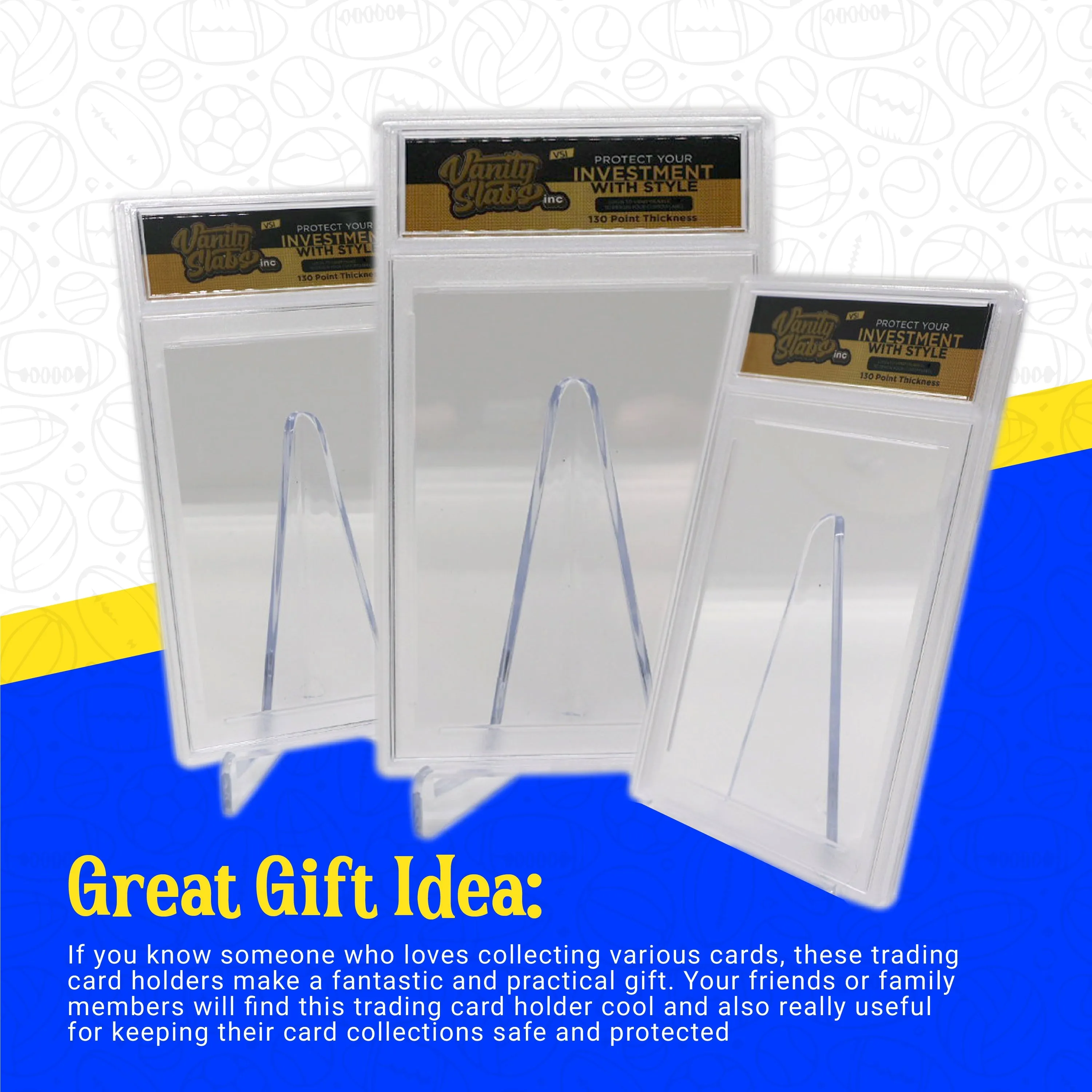 Vanity Slabs Holder for RPA Cards 130pt Thickness Empty Slab for Thick Trading Cards
