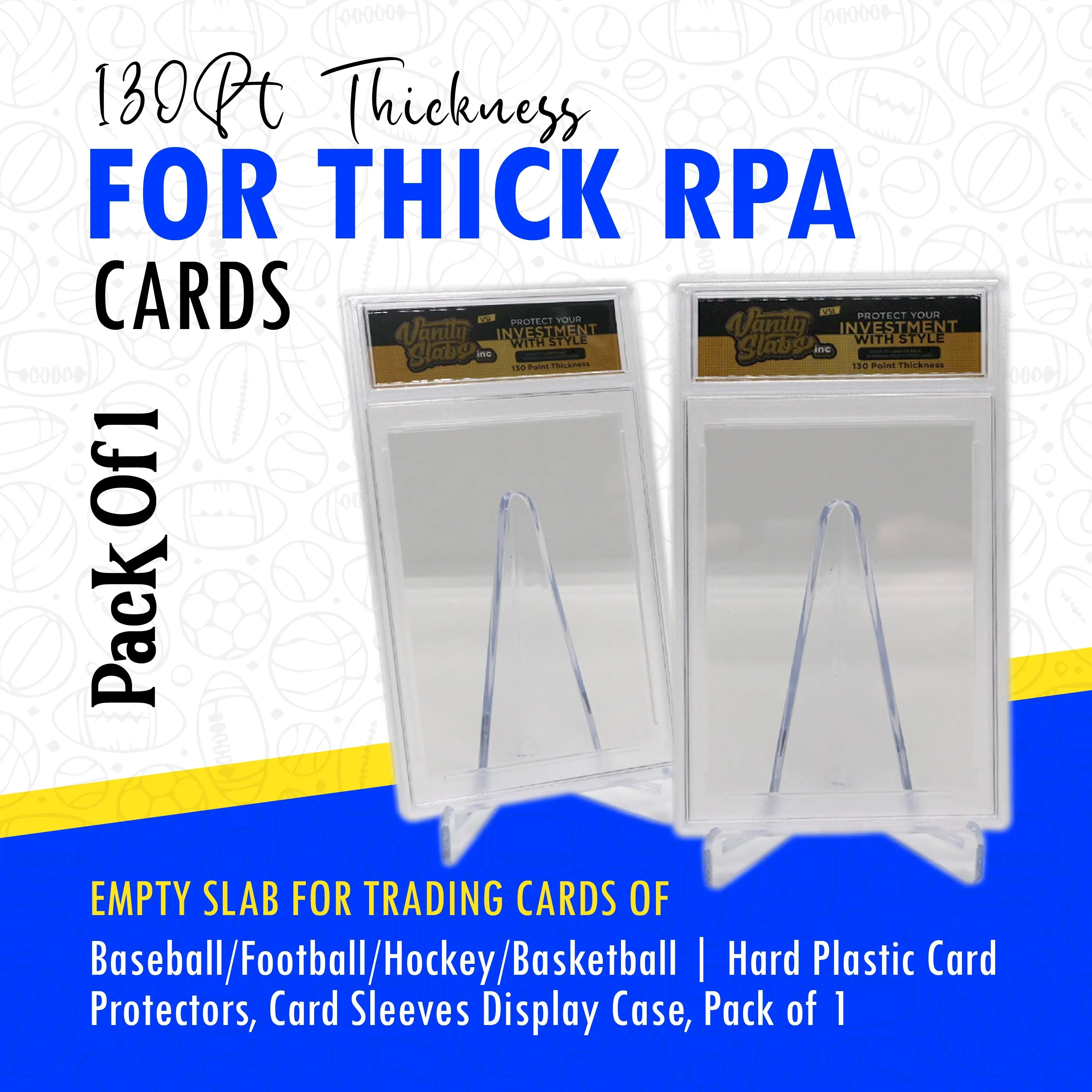 Vanity Slabs Holder for RPA Cards 130pt Thickness Empty Slab for Thick Trading Cards