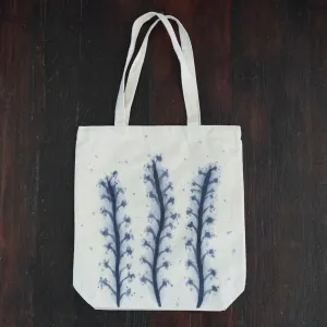 'Violet Flowers' Hand-Painted Tote Bag