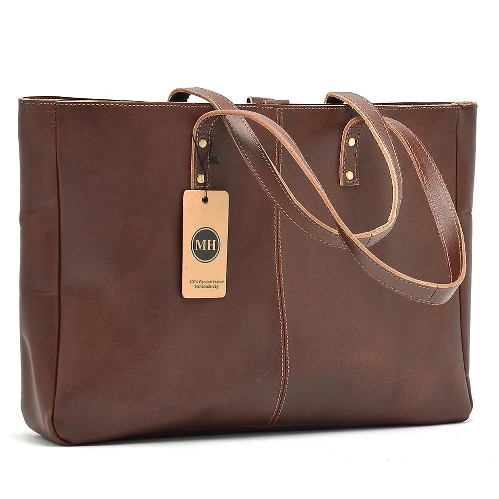Violet Leather Tote