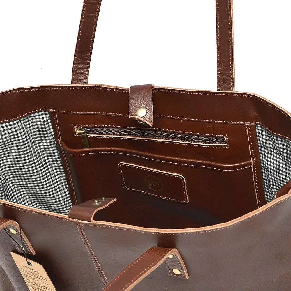 Violet Leather Tote