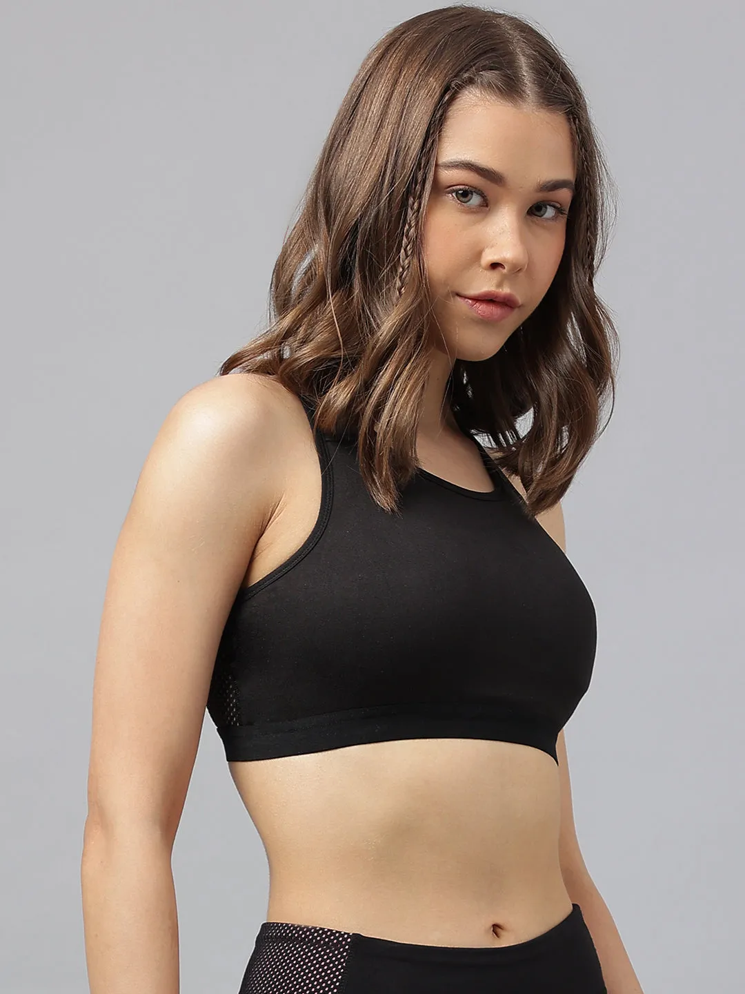 Women's racerback super soft back mesh sports bra