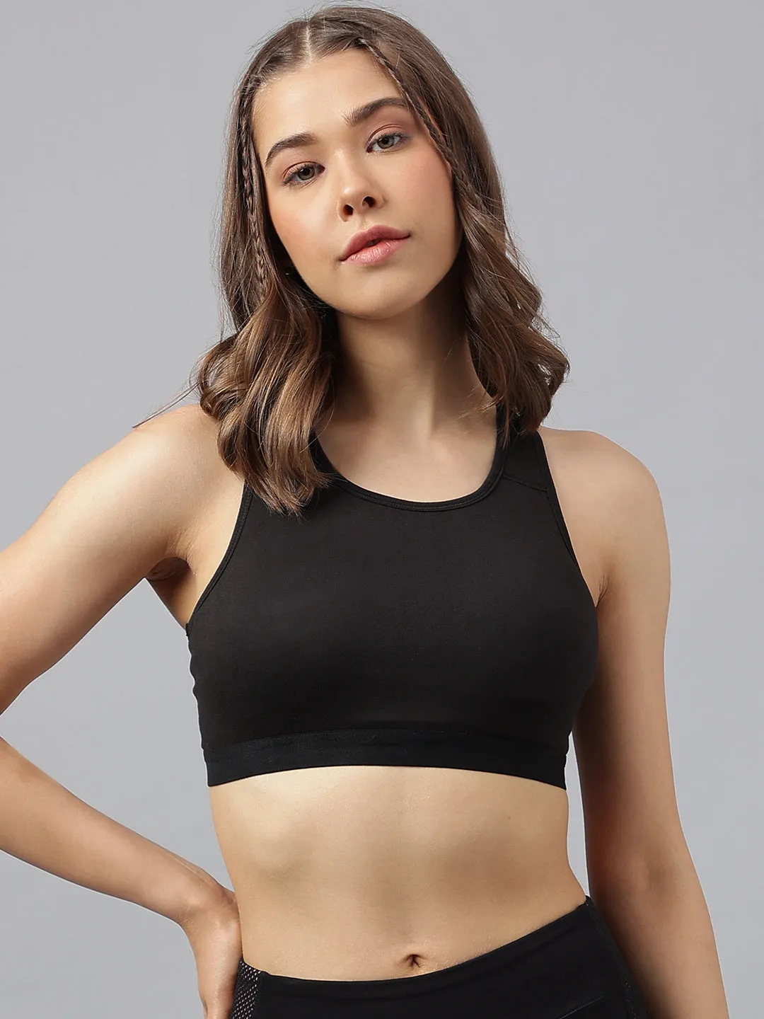 Women's racerback super soft back mesh sports bra