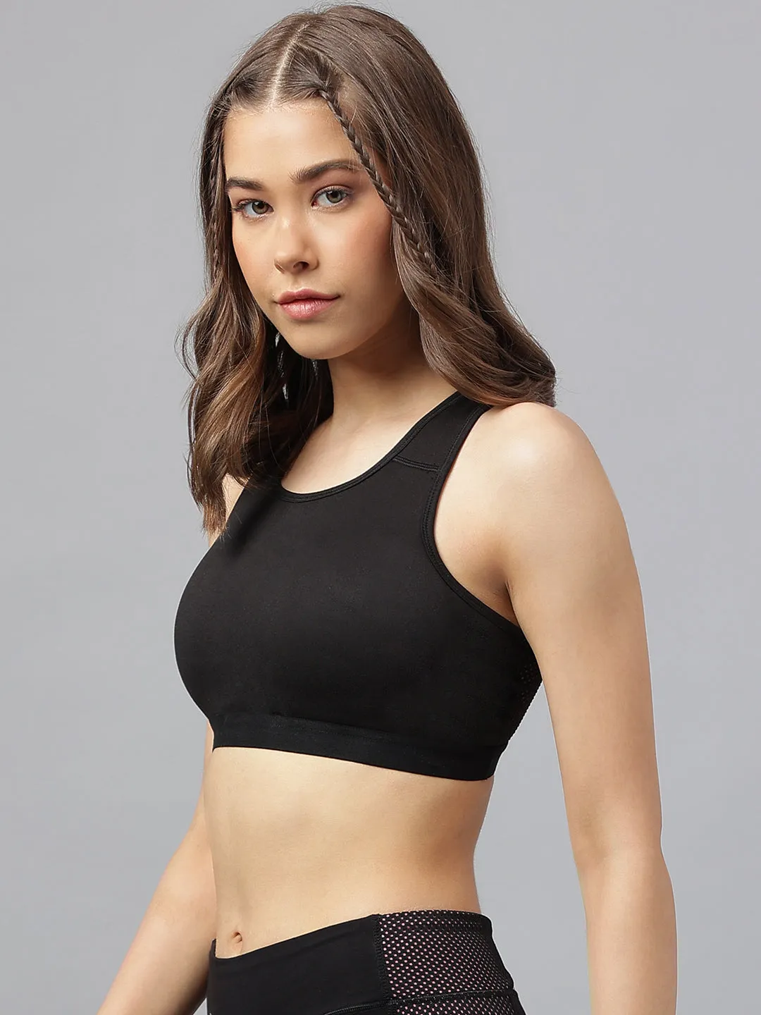 Women's racerback super soft back mesh sports bra