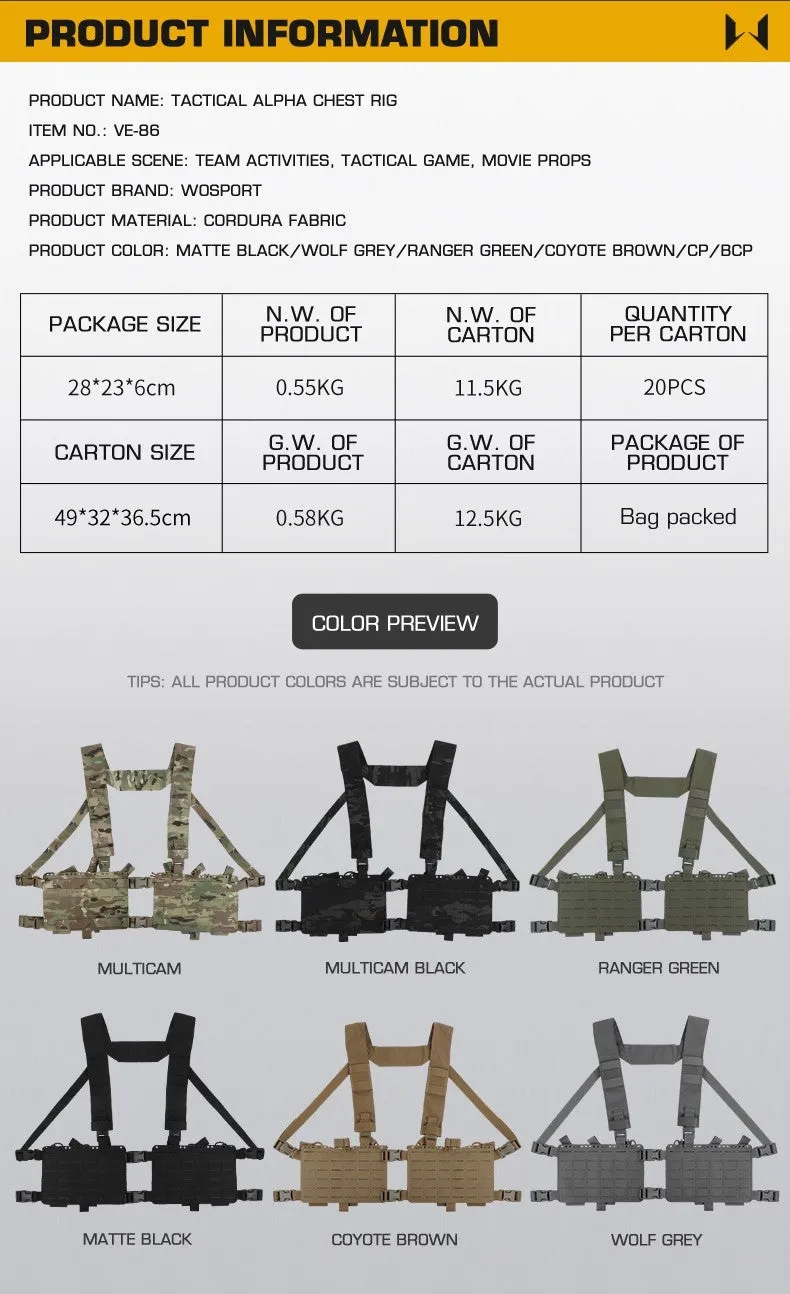 WST Split Tactical Chest Rig Alpha - Coyote
