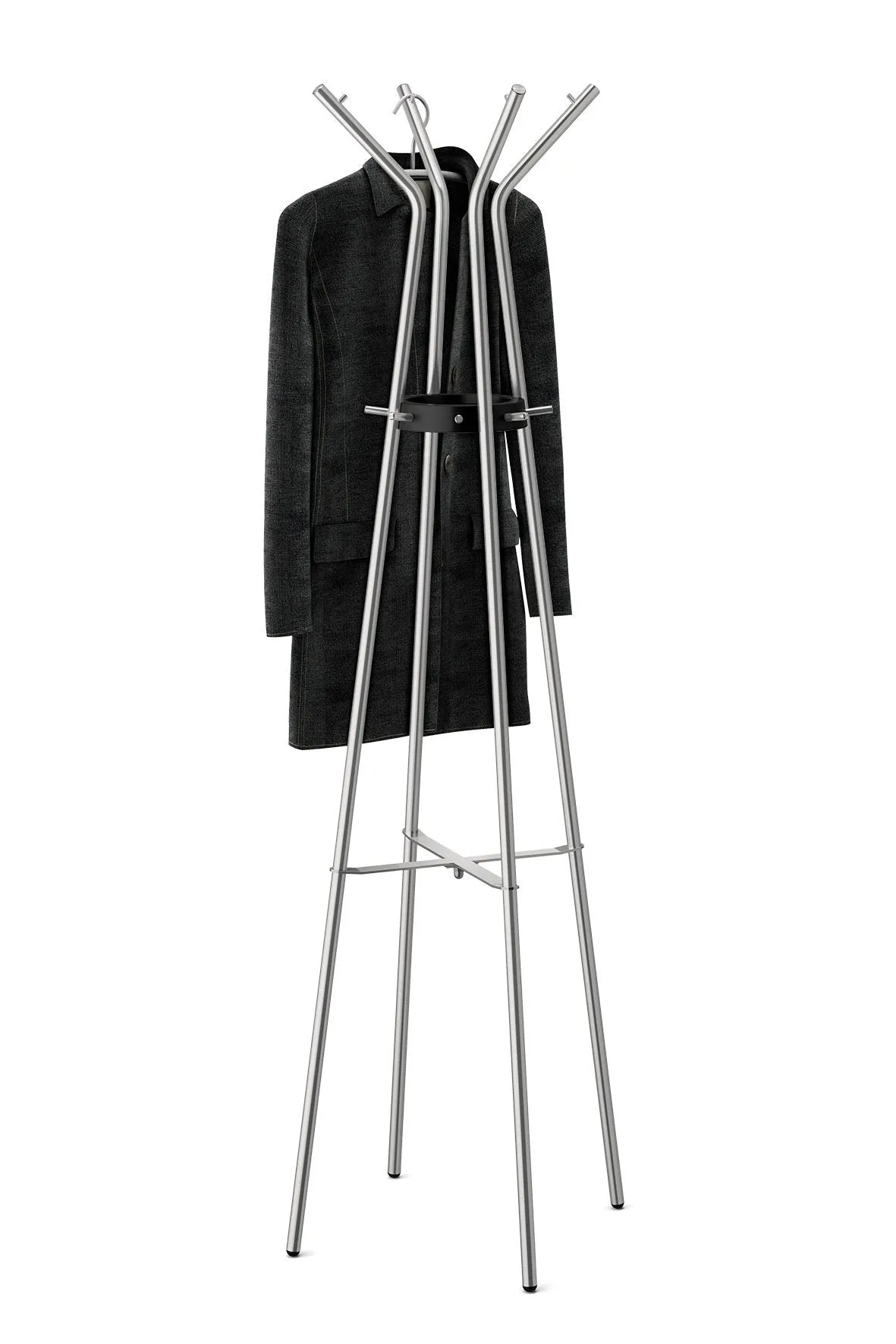 Zack Stainless Steel TEROS Matt Finished Coat Stand, 21.26" x 68.90", Silver Metallic